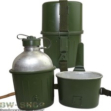 ORIGINAL BUNDESWEHR FELDFLASCHE MIT ALU-HÜLLE OLIV BW TRINKFLASCHE KOCHGESCHIRR