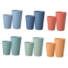 Set of Wheat Straw Cups, 6 Pcs 20 oz  6 Pcs oz 12 20oz 12 6-Dark Multicolor