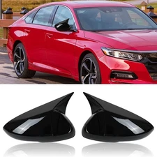 2X Glossy Black Rear View Side Mirror Cap Cover Trim For Honda Accord US