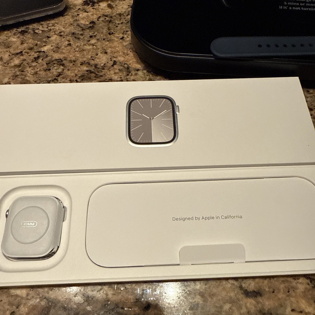 Apple Watch Series 41mm Silver Stainless Steel Blue Sport GPS