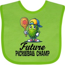 Inktastic Future Pickleball Champ Baby Bib Mascot Player Apparel Childs Clothing