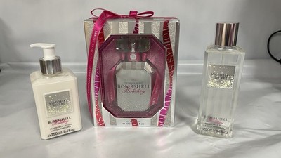 Victoria s Secret Bombshell Holiday EDP Perfume, Mist & Lotion Set Of 3 Large