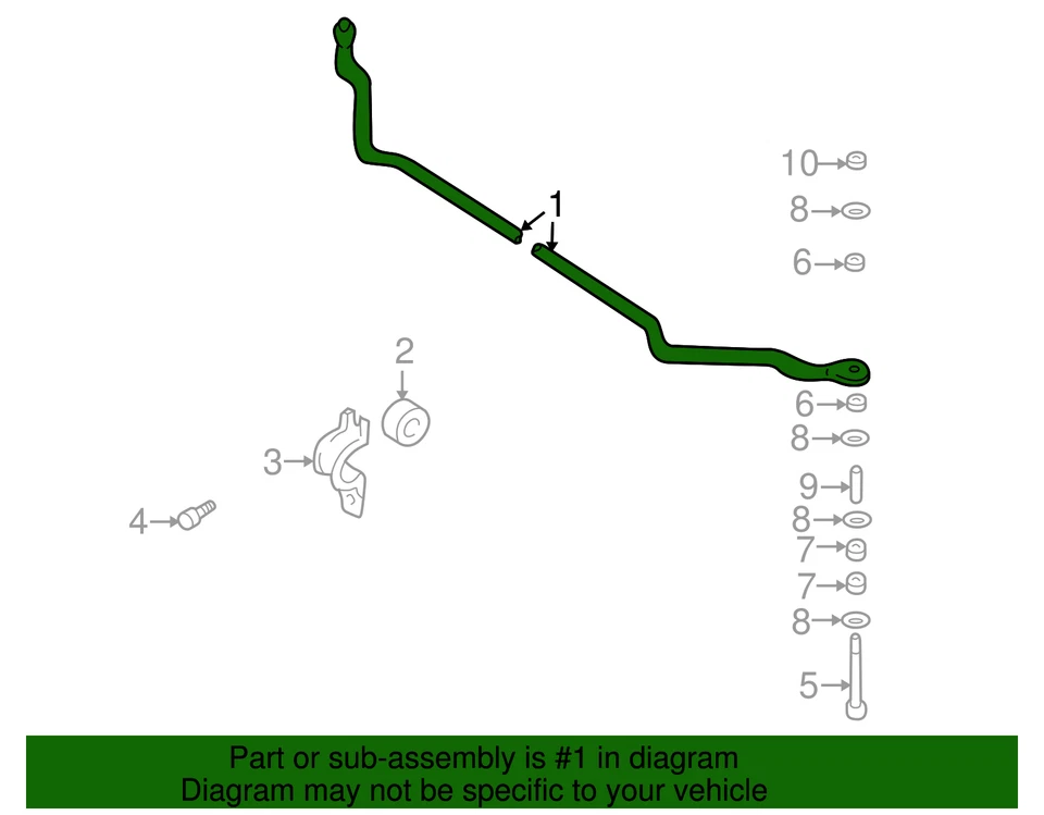 Barra estabilizadora delantera Frontier Xterra original Nissan 2001-2004 54611-9Z400 Foto 3 de 3