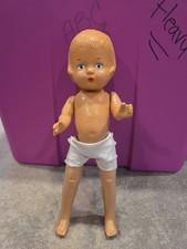 12" Celluloid girl doll, Nude, jointed arm