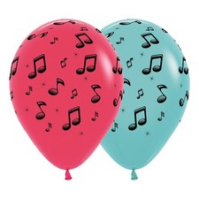 Music Notes Noten Assortment 30cm 12 Inch Latex Luftballons 25 St&uuml;ck Sempertex