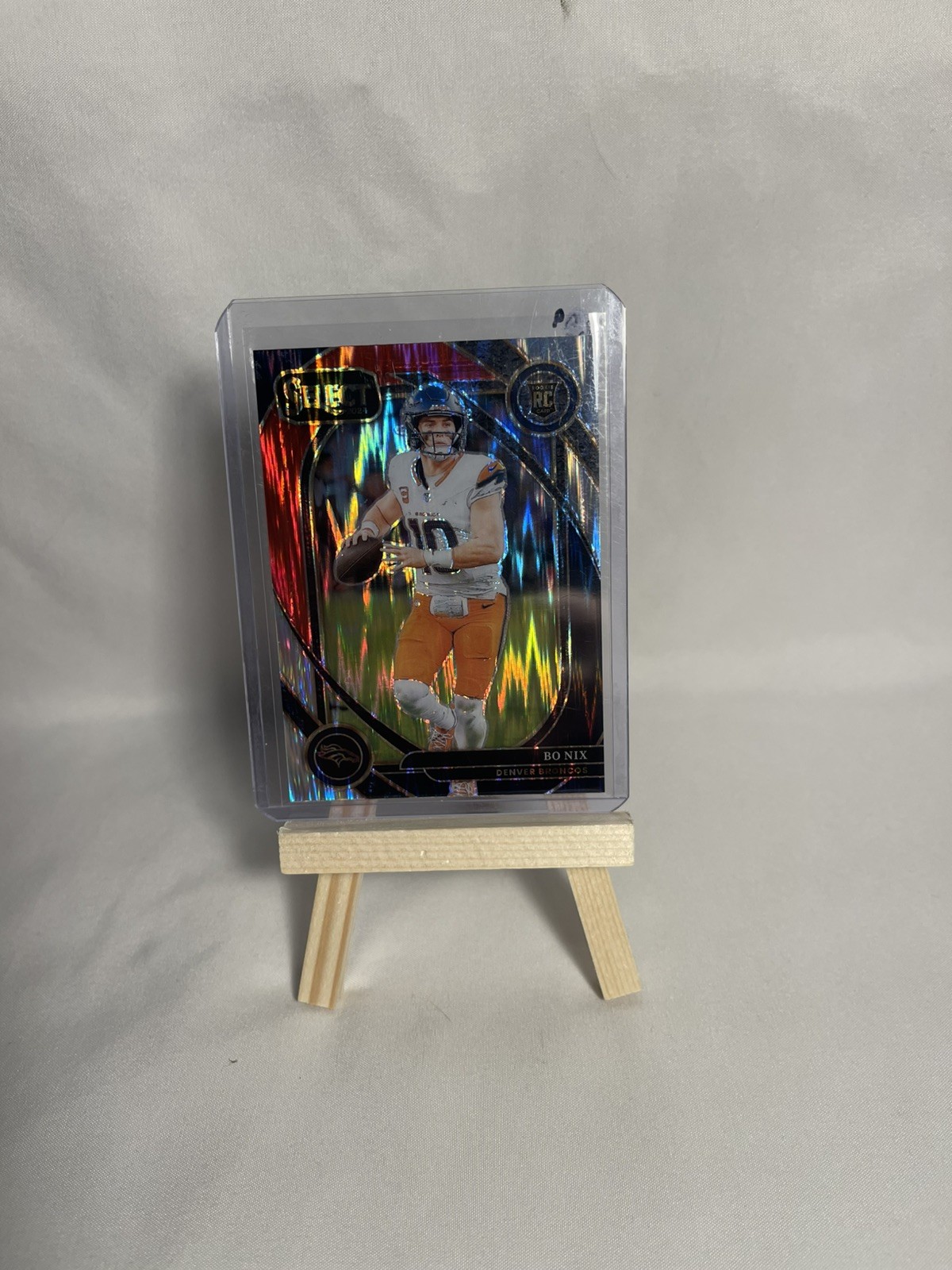 2024 Panini Select - Club Level Bo Nix #221 Red & Blue Shock Prizm (RC)