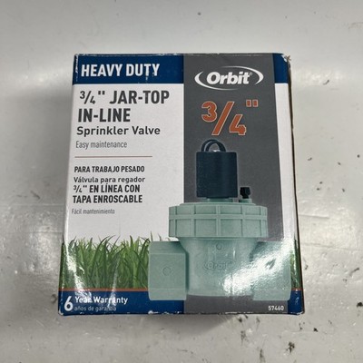 Orbit 3/4-inch Heavy-Duty Jar-Top In-Line Sprinkler Valve - 57460 - NEW