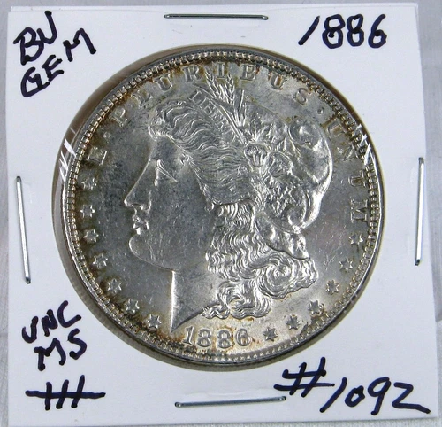 1886 MORGAN SILVER DOLLAR FROM ORIGINAL BANK BAG GEM BU US MINT #1092