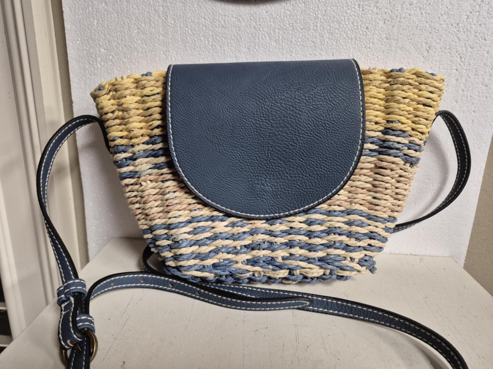 Universal Thread Small Wicker Handbag Multicolored - image 2