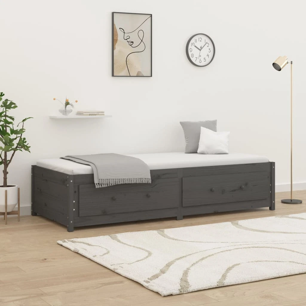 VidaXL Divano Letto Estraibile Con Cassetti Grigio Scuro 100x200cm - Divano 2 In 1 Con Materassi In Schiuma E Contenitore Per Salotto - 4