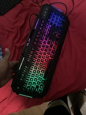 Computer Desktop Gaming Keyboard and Mouse Set Rainbow LED Light Backlit Wired