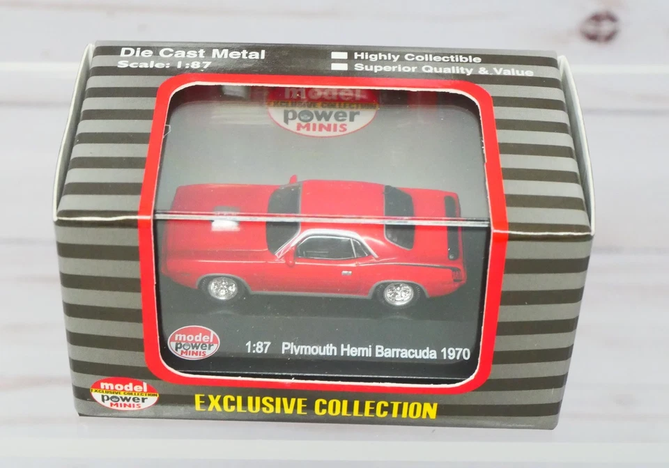 Model Power Minis 19451, 1970 Plymouth Hemi Barracuda, Red, 1/87 HO Scale - Image 2 of 3