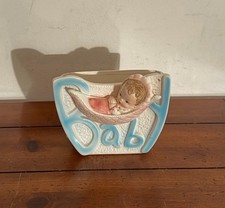 Rare Vintage 1960 Relpo Samson Import Baby In Basket Planter Made In Japan