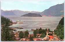 Vintage Horseshoe Bay West Vancouver Postcard Ferry & Snow-Capped Mountains