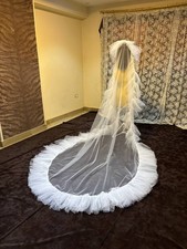 Bridal Veil Ruffles trim bridal Veil one layer ruffle edge