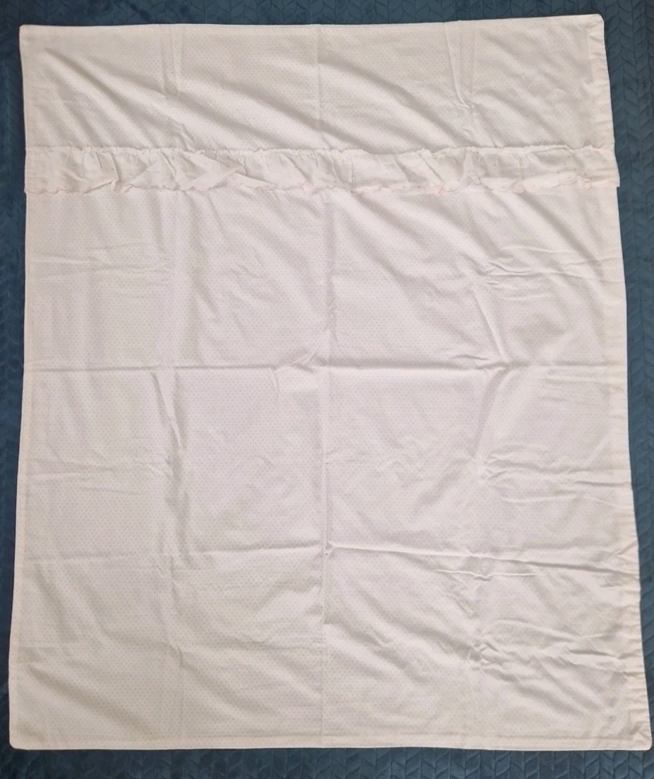 Copripiumino trapuntato Mothercare vintage lettino bianco rosa pois arricciato Made in GB foto 2