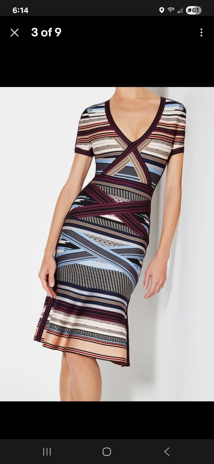Herve Leger Lavinia  striped   dress size S small
