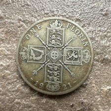 1921 50% Silver King George v One  Florin Coin