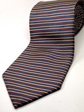 BROOKS BROTHERS made in USA 100 Silk Tie Navy Blue Red Striped Necktie NEW
