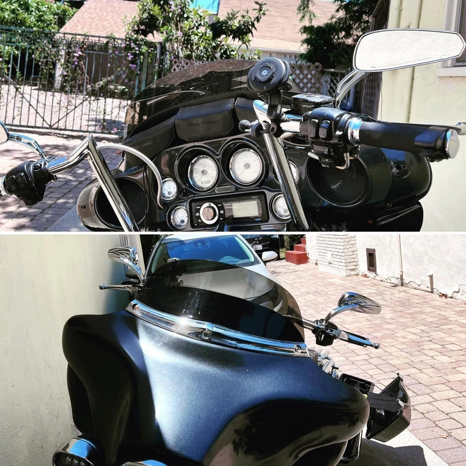 Chrome Motorcycle Rearview Side Mirrors For Harley Davidson VRSCA V-Rod Custom — 第 4/4 张图片