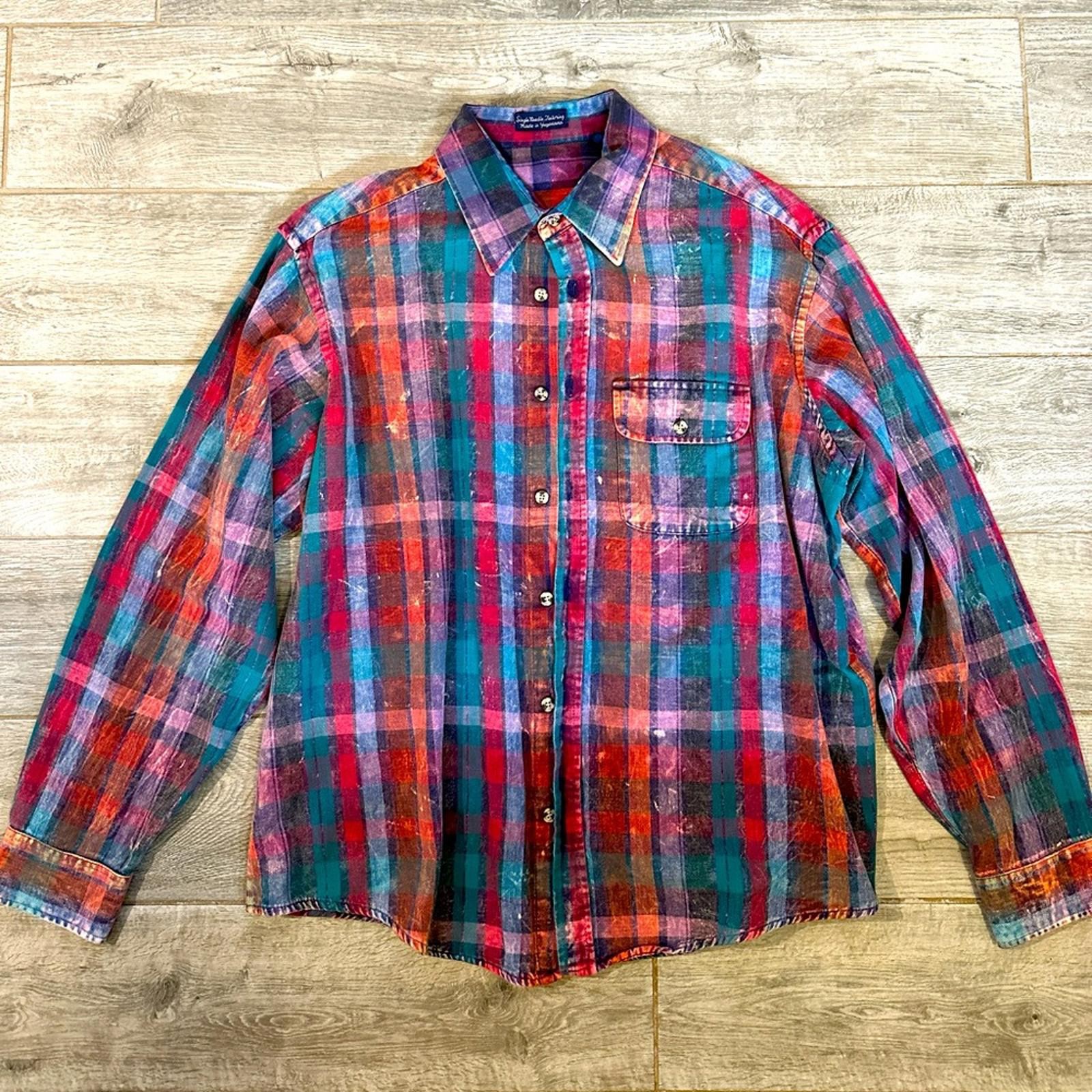 Single needle tailoring flannel button down - image 1