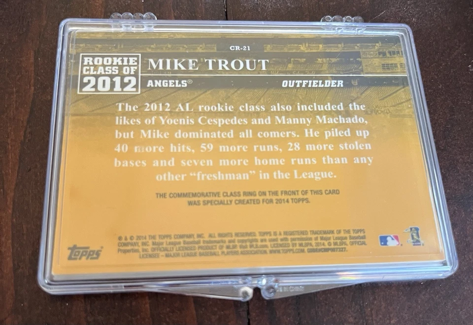 Mike Trout 2014 Topps "Clase de novato de 2012"/25 - Diamantes #CR-21 + Tarjeta plateada Foto 4 de 4