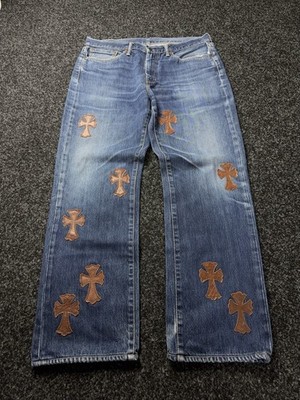 Levis  90s Punk Custom Chrome Hearts Style Cross Denim Jeans Men s W36 L31 Size