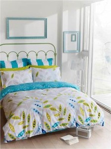 Fiji Blue Queen Size Quilt Cover Set 225TC Percale