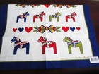 Skandinavisk Hemslojd Dala Horse Linen Cotton Tea Towel Anna Linderholm Sweden