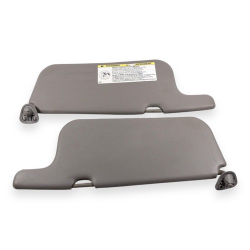 1998-2002 Toyota Corolla Driver & Passenger Side Sun Visor Pair Gray Vinyl - Picture 7 of 8