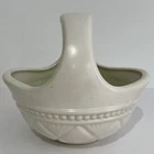 VINTAGE Flower Basket Planter by Hull Pottery USA #F24 White Cream 1970's