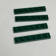 Lego 3666 Dark Green Replacement Add-on Pieces Parts Lot of 4