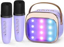 Mini Karaoke Machine with 2 Wireless Microphones, TOP Kids Gifts