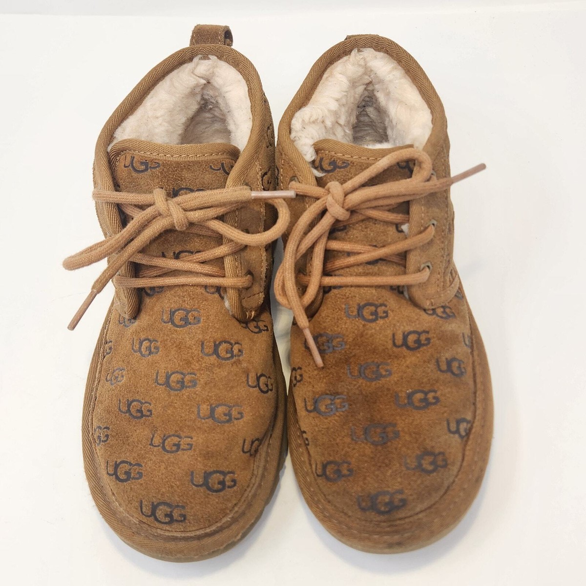 UGG Neumel Embossed All Over Logo Chukka Boots Women Size 6