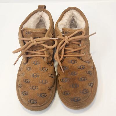 UGG Neumel Embossed All Over Logo Chukka Boots Women Size 6