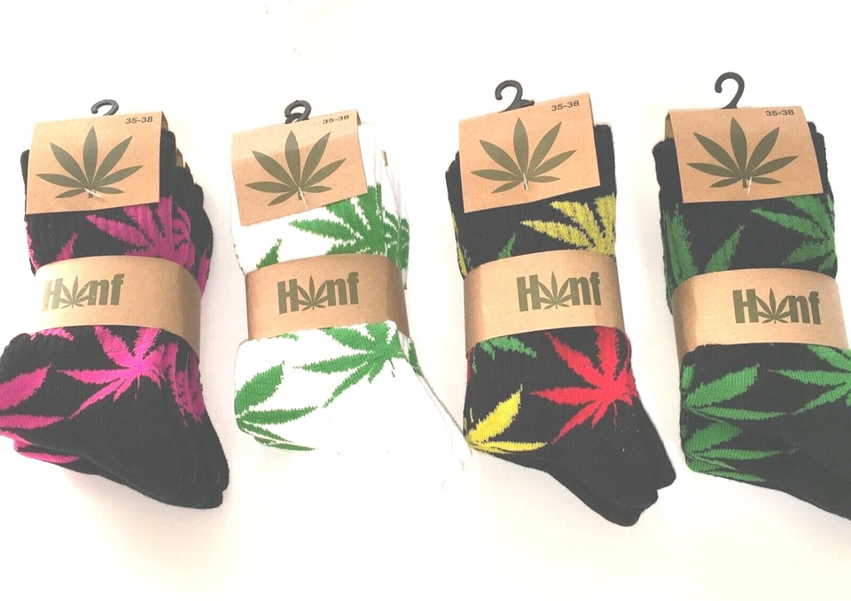 Socken Hanf Unisex Hanfblatt Weed Socks Cannabis Marihuana uni-sex Farbwahl