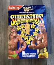 WWF Wrestling Superstars Oatmeal Cookies Sealed Box Salerno 1990. RARE WWE Retro