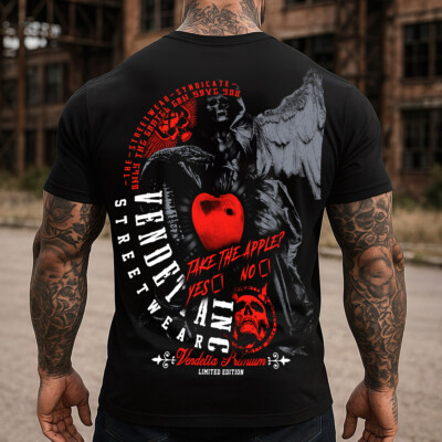Vendetta Inc.Herren Shirt Angel's Lie Schwarz S 5XL   Urban Engel & Skull Design