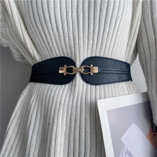 Sweater Jeans Women Cinch Waist Belt Metal Buckle Female Waistband