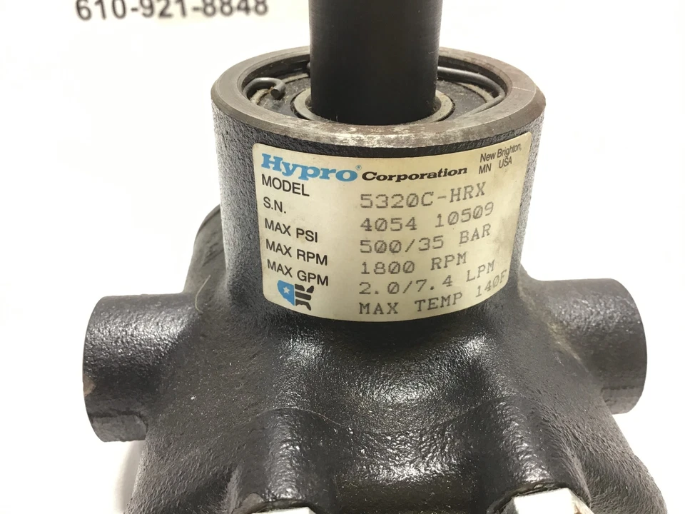 Bomba de pistão Hypro 5320C-HRX máxima PSI 500 - 35Bar Max RPM 1800 Max GPM 2.0/... - Imagem 3 de 4