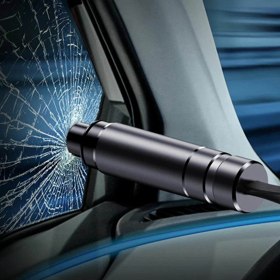 Martillo de seguridad para automóvil ventana rompedor de vidrio cinturón de seguridad escape de emergencia herramienta cortadora Foto 3 de 4