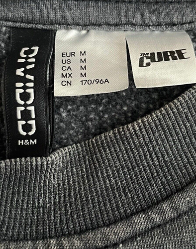 The Cure Concert 1984 Tour Retro Sweatshirt Grau H&M Herren Große L - Bild 5 von 7