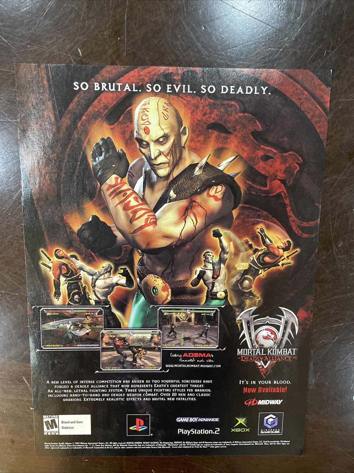 Mortal Kombat: Deception Framed Print Ad/Poster 2002 PS2 Xbox Gamecube Art