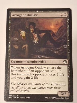 #ad Arrogant Outlaw Innistrad: Midnight Hunt Magic the Gathering MTG Nice $1.39