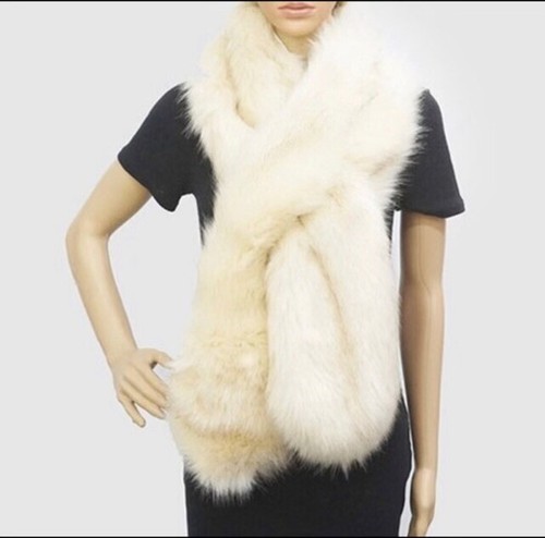 Luxurious Faux Fur Collar Scarf 62" Winter Warm Shawl Neck Warmer Wrap 6 Colors - Picture 6 of 13