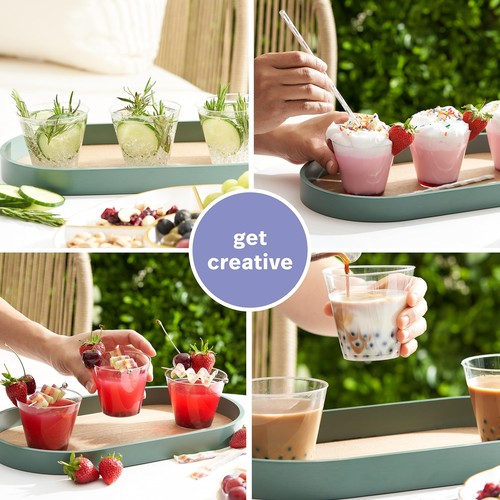 MATANA 60 Clear Plastic Cups 9 oz Multi-Use & Reusable Plastic Glass Bulk, Pe... - 第 8/8 張圖片