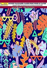 Magnetic Locker Wallpaper Made in USA Tropical Leaves - Pack of 3 Sheets vb036 