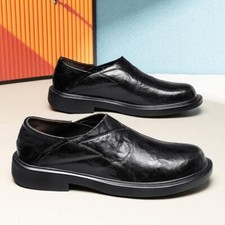 Mens Formal Pump Leisure Black Pull On Flat Dress Business Oxfords Wedding Shoes