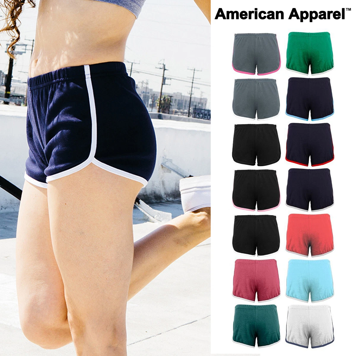 American Apparel Women s interlock running short 7301 Gym Hot Summer Pants