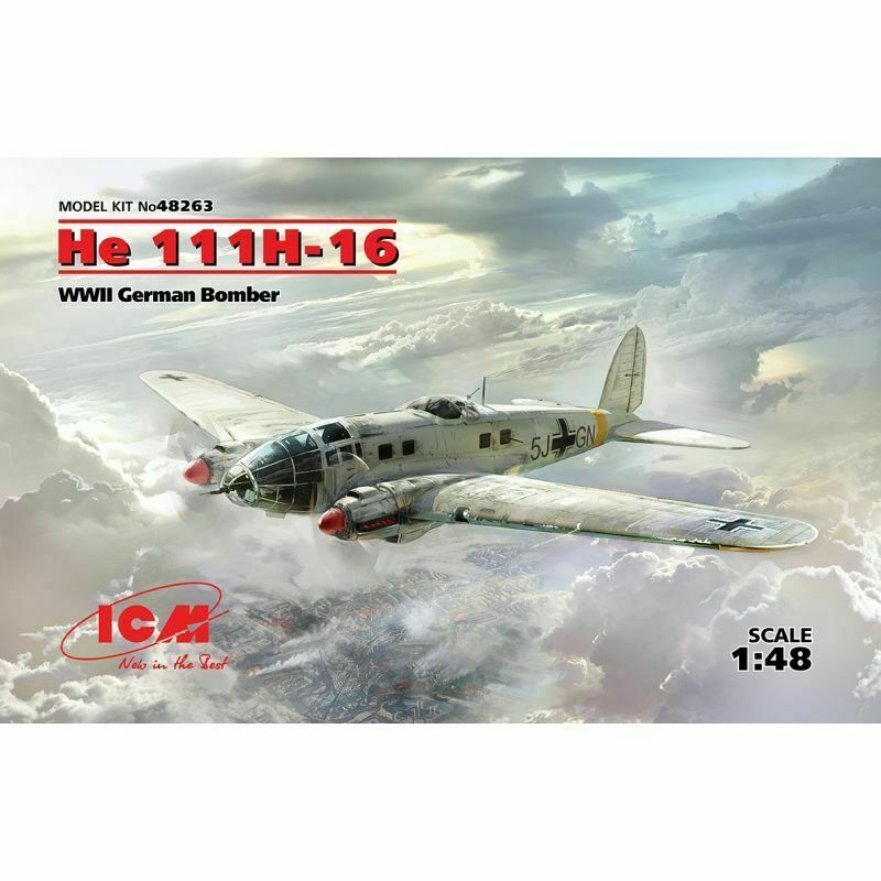 ICM 1/48 scale He 111H-16, WWII German Bomber- model kit #48263 ICM 1/48 scale He 111H-16, WWII German Bomber- model kit #48263